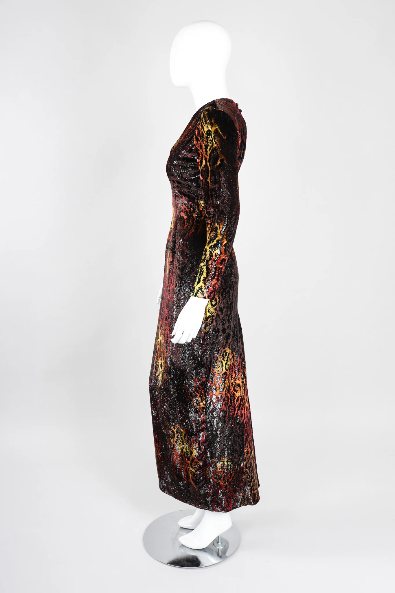 Velvet Lamé Leopard Dress - Image 4