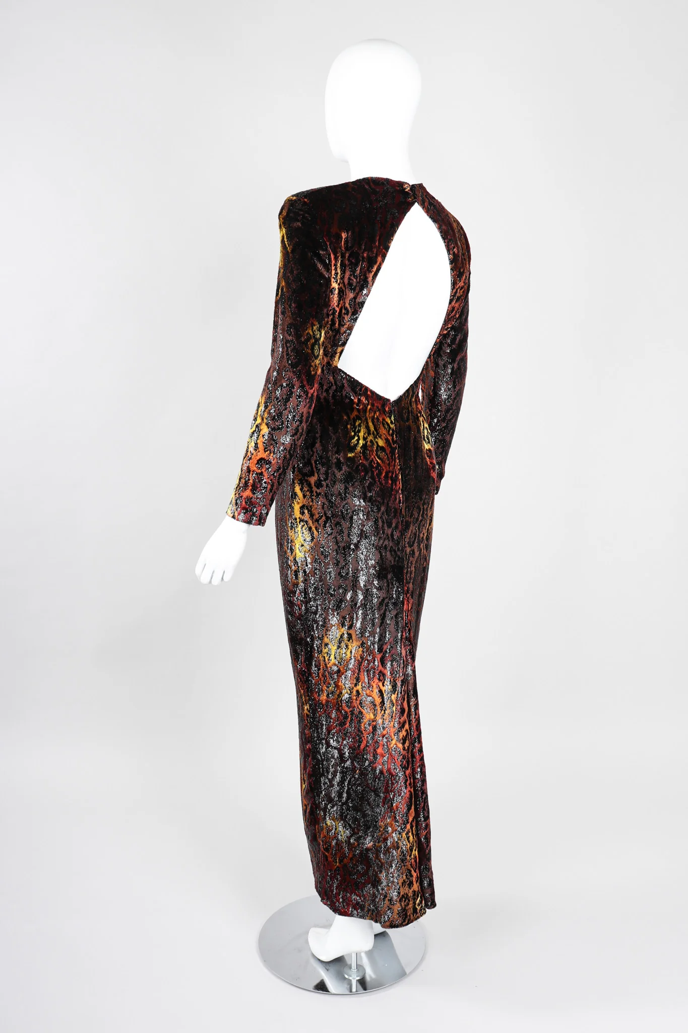 Velvet Lamé Leopard Dress - Image 5