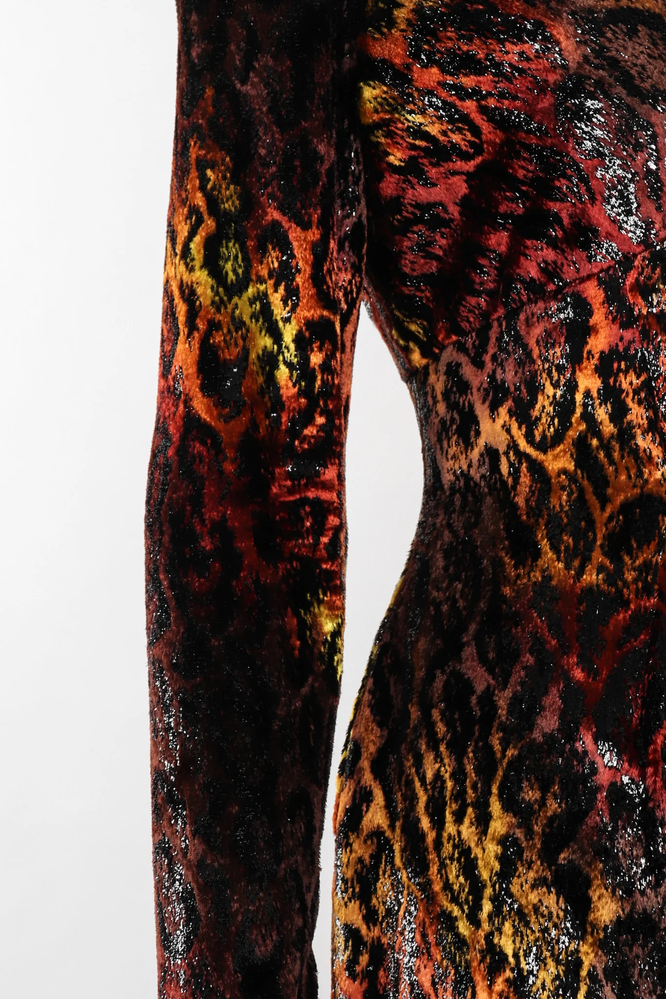 Velvet Lamé Leopard Dress - Image 7