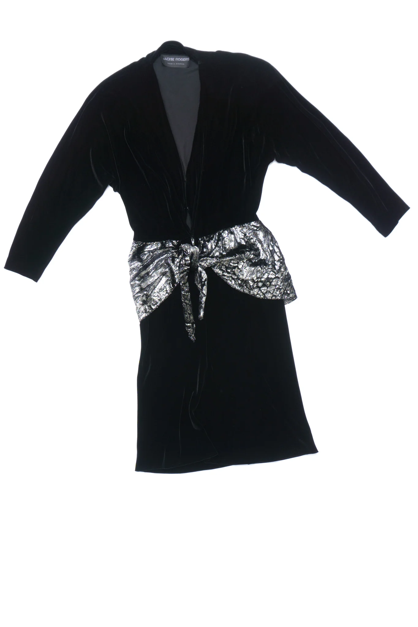 Velvet Lamé Peplum Dress - Image 13