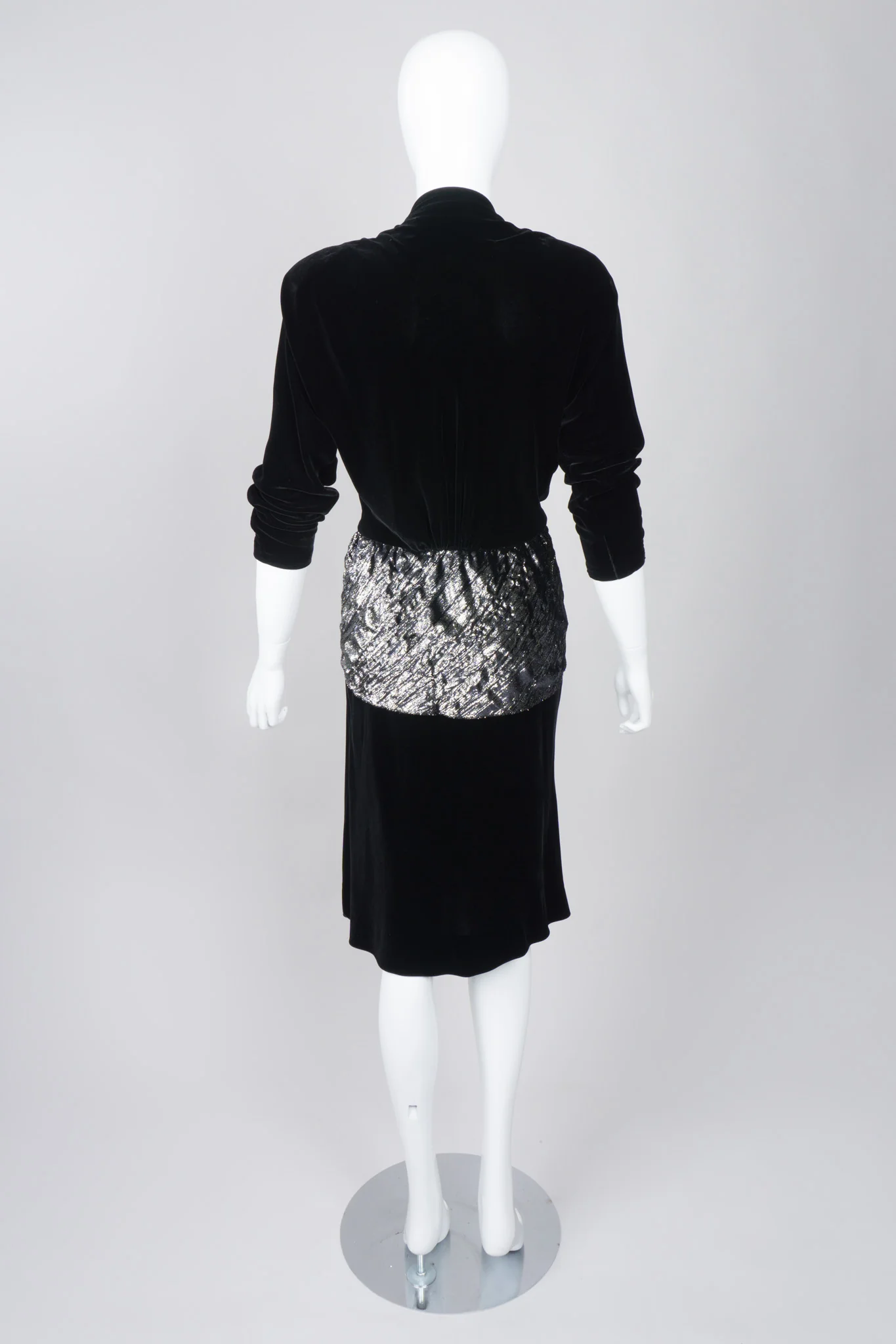 Velvet Lamé Peplum Dress - Image 7