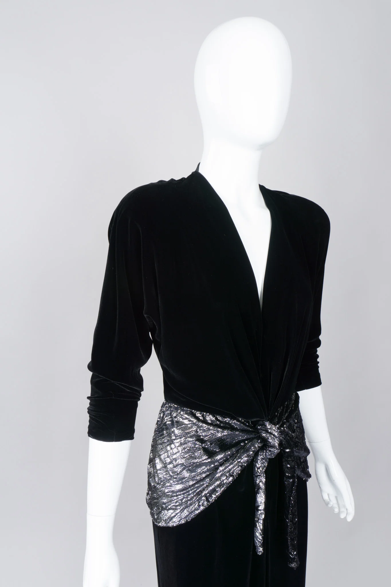Velvet Lamé Peplum Dress - Image 8