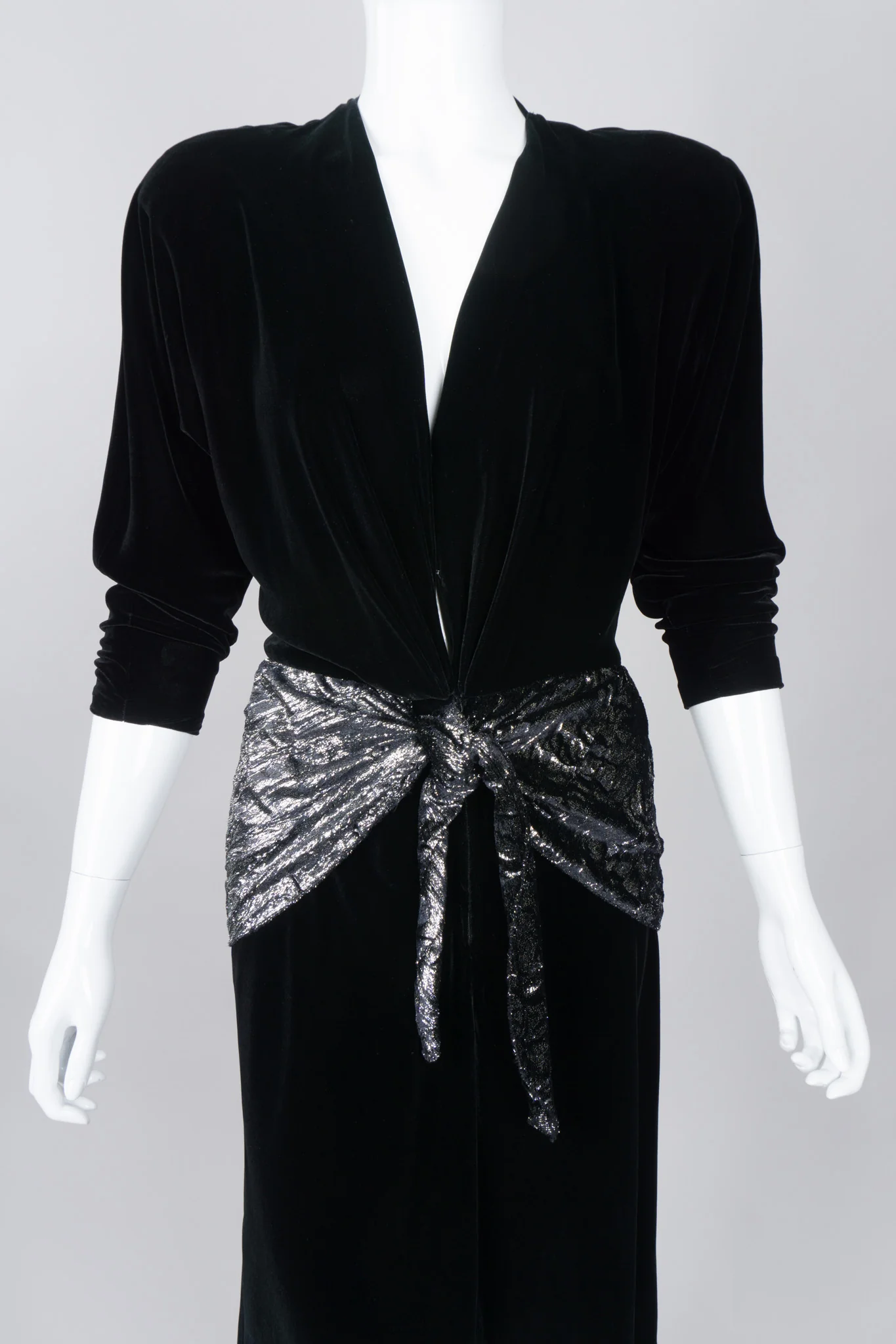 Velvet Lamé Peplum Dress - Image 9