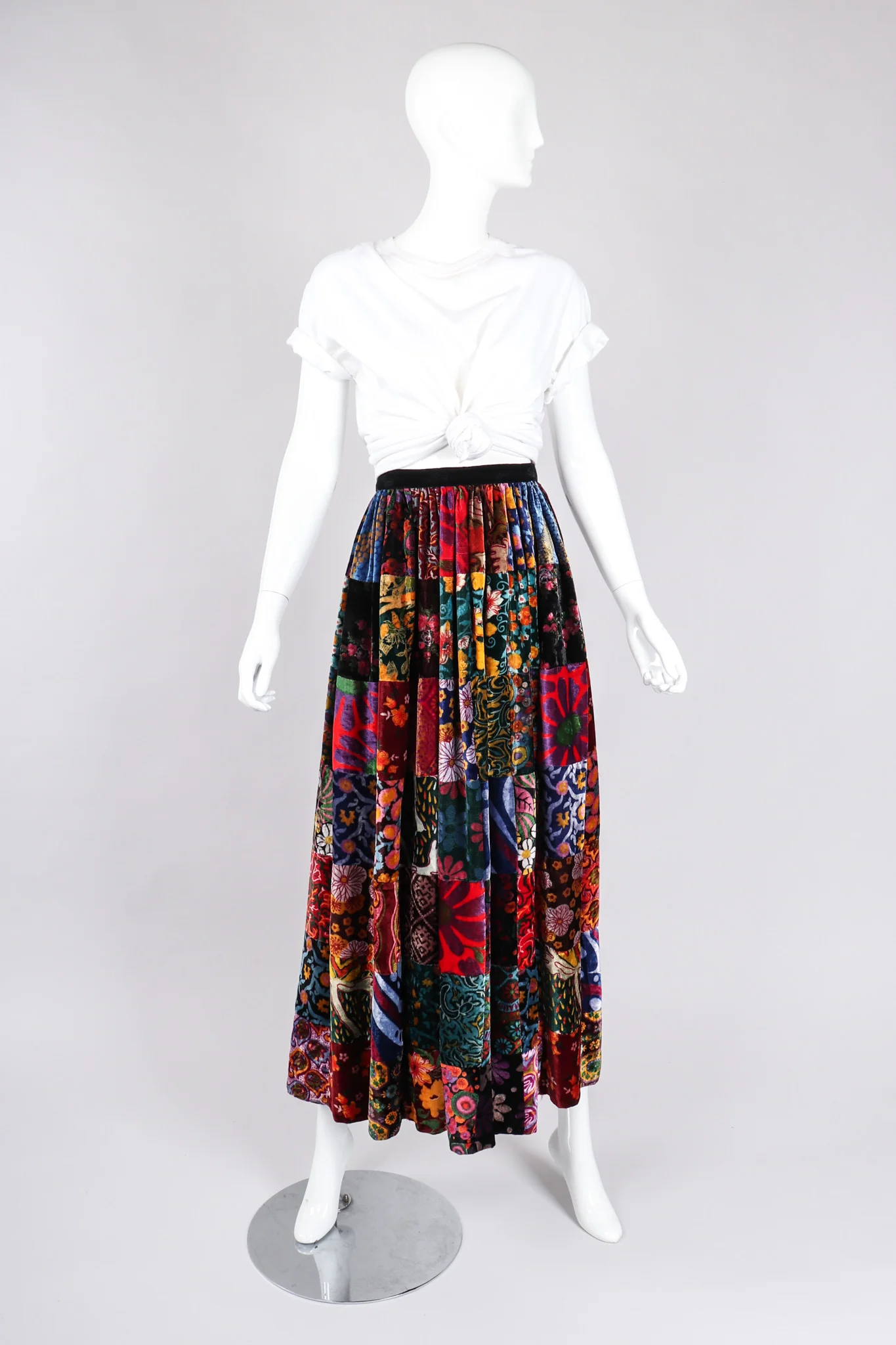 Velvet Patchwork Skirt - Image 8